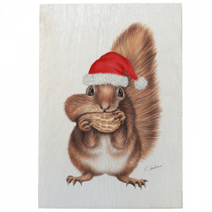 Holztafel Weihnachtseichhörnchen