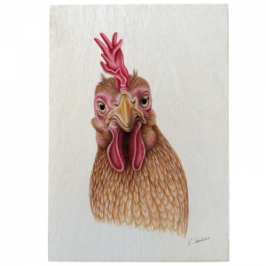 Holztafel Huhn
