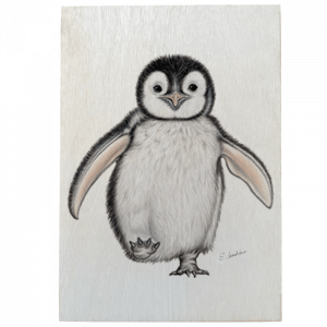 Holztafel - Baby-Pinguin