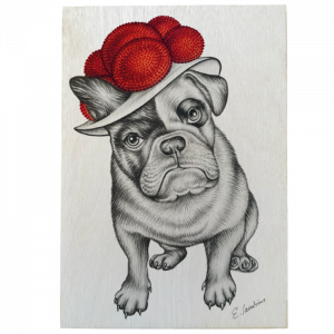 Holztafel Bollenhut Bulldogge