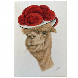 Holztafel Bollenhut Alpaka