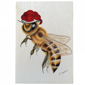 Holztafel Bollenhut Biene