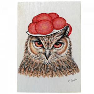 Holztafel Bollenhut Eule