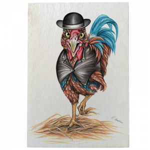 Holztafel Bollenhut Hahn