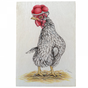 Holztafel Bollenhut Huhn