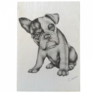 Holztafel Bulldogge