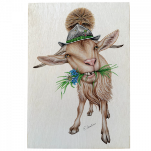 Holztafel Alpen Ziege