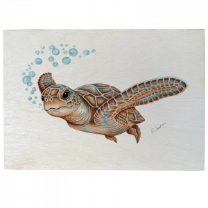 Holztafel Schildkröte