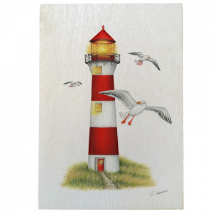 Holztafel Leuchtturm