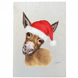 Holztafel Weihnachtsesel