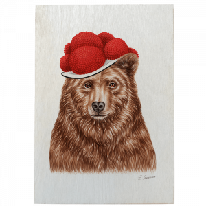 Holztafel - Bollenhut Bär