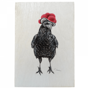 Holztafel Bollenhut Rabe