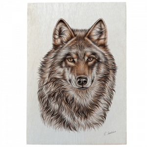 Holztafel Wolf