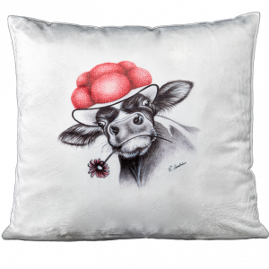 KISSEN - Bollenhut Kuh mit Blume