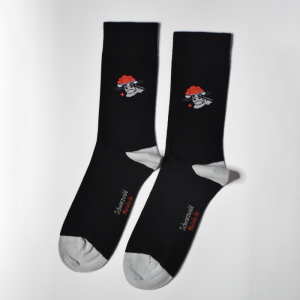 Socken Bollenhut Kuh mit Blume