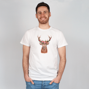 Herren T-Shirt - Blumenhirsch