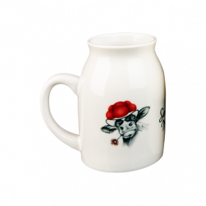 Porzellan - Schwarzwälder Milchkännle Blumenkuh - 320ml