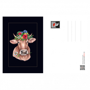 Postkarte Blumenkuh