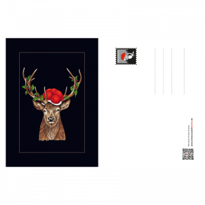 Postkarte Bollenhut Hirsch