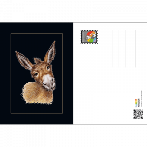 Postkarte Esel
