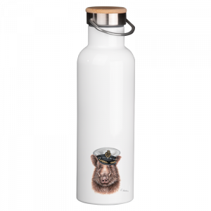 Thermoflasche mit Bambusdeckel - Kapitän Keiler