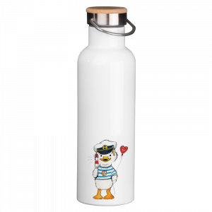 Thermoflasche mit Bambusdeckel - Kapitän Quentin