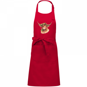 Latzschürze Erwachsene - Blumenhochlandrind
