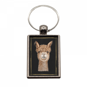 Schlüsselanhänger Alpaka, rechteckig, 40x25mm