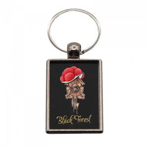 Schlüsselanhänger Bollenhut Kuckucksuhr, rechteckig, 40x25mm