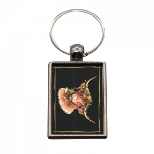 Schlüsselanhänger Blumenhochlandrind, rechteckig, 40x25mm