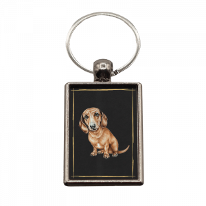 Schlüsselanhänger Dackel, rechteckig, 40x25mm