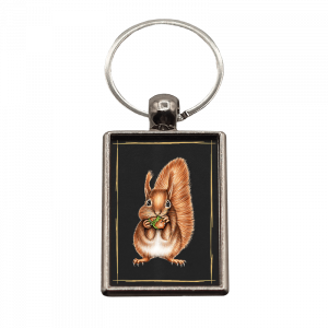 Schlüsselanhänger Eichhörnchen, rechteckig, 40x25mm
