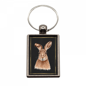 Schlüsselanhänger Hase, rechteckig, 40x25mm