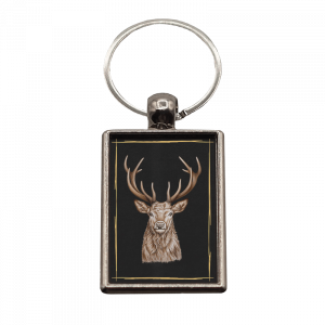 Schlüsselanhänger Hirsch, rechteckig, 40x25mm