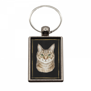 Schlüsselanhänger Katze, rechteckig, 40x25mm
