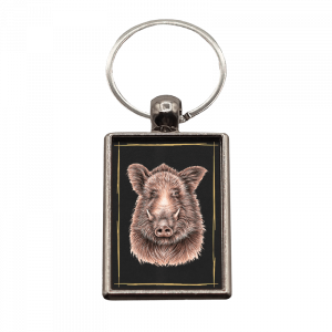 Schlüsselanhänger Keiler, rechteckig, 40x25mm