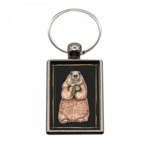 Schlüsselanhänger Murmeltier, rechteckig, 40x25mm