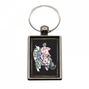 Schlüsselanhänger Saukuhl Alpen, rechteckig, 40x25mm