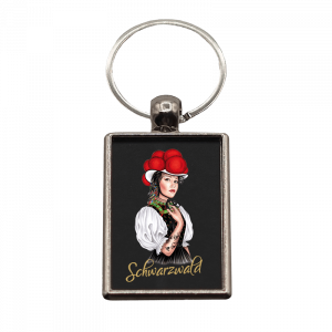 Schlüsselanhänger Bollenhut Mädel, rechteckig, 40x25mm