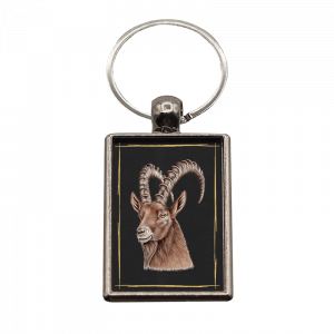 Schlüsselanhänger Steinbock, rechteckig, 40x25mm
