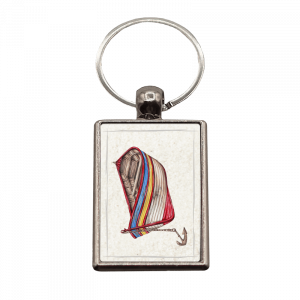 Schlüsselanhänger Holzboot, rechteckig, 40x25mm