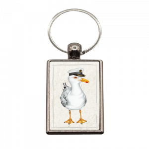 Schlüsselanhänger Kapitän Möwe, rechteckig, 40x25mm