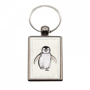 Schlüsselanhänger Baby-Pinguin, rechteckig, 40x25mm