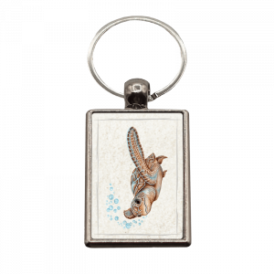 Schlüsselanhänger Schildkröte, rechteckig, 40x25mm