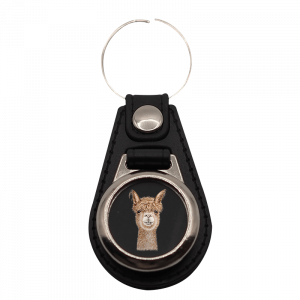 Schlüsselanhänger rund Alpaka