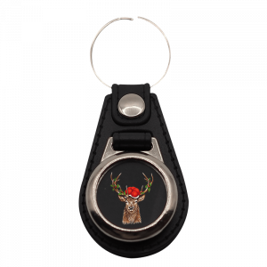 Schlüsselanhänger rund Bollenhut Hirsch