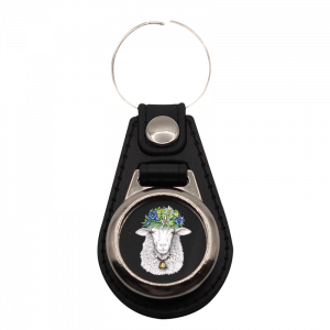 Schlüsselanhänger rund Blumenschaf