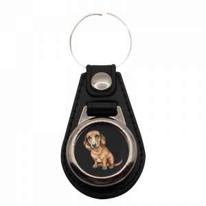 Schlüsselanhänger rund Dackel