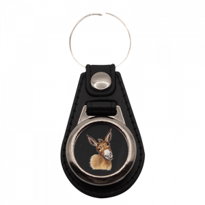 Schlüsselanhänger rund Esel
