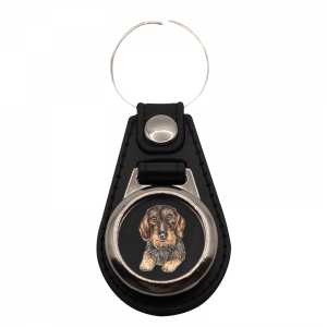 Schlüsselanhänger rund Rauhaardackel